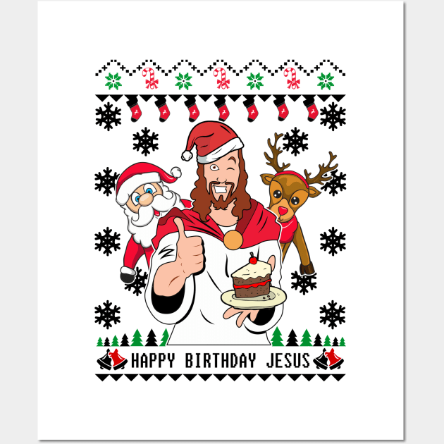 Funny Ugly Christmas Sweater Wall Art by KsuAnn